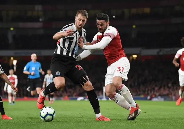 Framed Print : Clash of Titans: Kolasinac vs Lejeune - Arsenal vs Newcastle United, Premier League Framed Print : Clash of Titans: Kolasinac vs Lejeune - Arsenal vs Newcastle United, Premier League