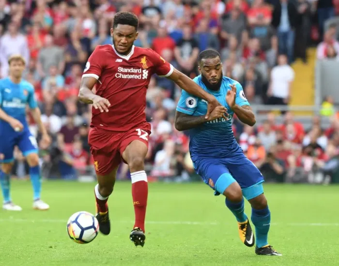 Framed Print : Clash of Titans: Lacazette vs. Gomez - Premier League Showdown: Liverpool vs. Arsenal (2017-18) Framed Print : Clash of Titans: Lacazette vs. Gomez - Premier League Showdown: Liverpool vs. Arsenal (2017-18)