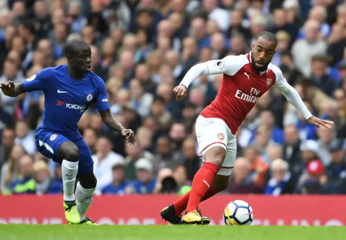 Framed Print : Clash of Titans: Lacazette vs. Kante - A Premier League Showdown (Chelsea vs. Arsenal 2017-18) Framed Print : Clash of Titans: Lacazette vs. Kante - A Premier League Showdown (Chelsea vs. Arsenal 2017-18)