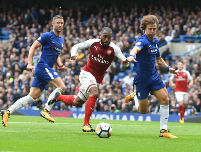 Framed Print : Clash of Titans: Lacazette vs. Luiz - Chelsea vs. Arsenal, Premier League 2017-18 Framed Print : Clash of Titans: Lacazette vs. Luiz - Chelsea vs. Arsenal, Premier League 2017-18