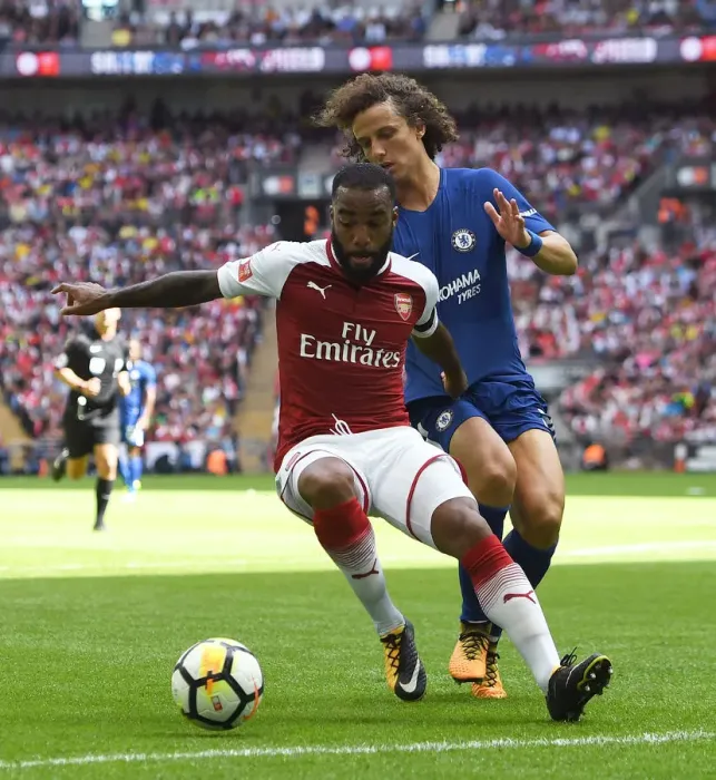 Framed Print : Clash of Titans: Lacazette vs. Luiz - The FA Community Shield Showdown Framed Print : Clash of Titans: Lacazette vs. Luiz - The FA Community Shield Showdown