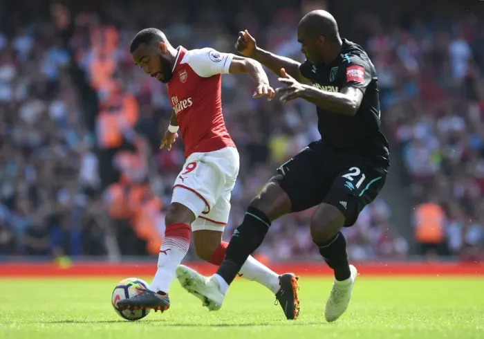Framed Print : Clash of Titans: Lacazette vs. Ogbonna - Arsenal vs. West Ham United, Premier League