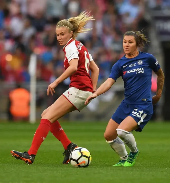Framed Print : Clash of Titans: Leah Williamson vs. Ramona Bachmann - Arsenal Women vs. Chelsea Ladies FA Cup Final