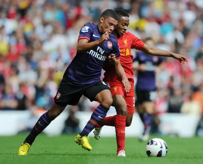 Framed Print : Clash of Titans: Liverpool vs. Arsenal - Oxlade-Chamberlain vs. Sterling (2012-13) Framed Print : Clash of Titans: Liverpool vs. Arsenal - Oxlade-Chamberlain vs. Sterling (2012-13)