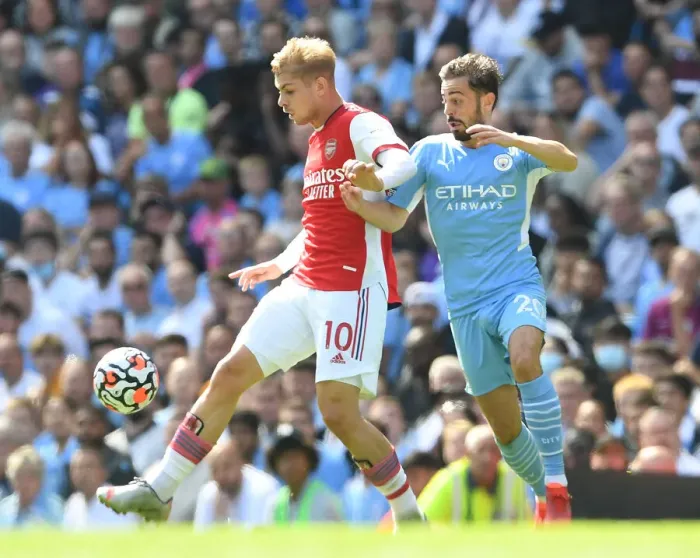 Framed Print : Clash of Titans: Manchester City vs. Arsenal - Smith Rowe vs. Silva Framed Print : Clash of Titans: Manchester City vs. Arsenal - Smith Rowe vs. Silva