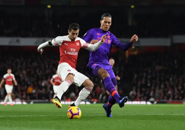 Framed Print : Clash of Titans: Mkhitaryan vs. Van Dijk - Arsenal vs. Liverpool, Premier League 2018-19 Framed Print : Clash of Titans: Mkhitaryan vs. Van Dijk - Arsenal vs. Liverpool, Premier League 2018-19