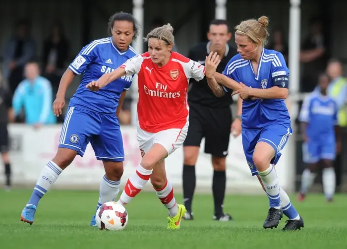 Framed Print : Clash of Titans: Nobbs vs. Spence, Flaherty - Chelsea Ladies vs. Arsenal Ladies Framed Print : Clash of Titans: Nobbs vs. Spence, Flaherty - Chelsea Ladies vs. Arsenal Ladies