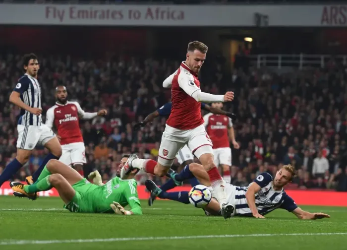 Framed Print : Clash of the Titans: Ramsey vs. Foster at Emirates Stadium