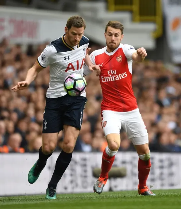 Framed Print : Clash of Titans: Ramsey vs Vertonghen - Tottenham vs Arsenal, Premier League 2016-17
