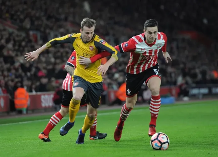 Framed Print : Clash of Titans: Rob Holding vs Florin Gardos - FA Cup Battle at St. Mary's