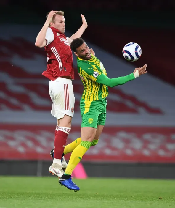 Framed Print : Clash of the Titans: Rob Holding vs. Hal Robson-Kanu - Arsenal vs. West Bromwich Albion in Empty Emirates Stadium, Premier League 2020-21 Framed Print : Clash of the Titans: Rob Holding vs. Hal Robson-Kanu - Arsenal vs. West Bromwich Albion in Empty Emirates Stadium, Premier League 2020-21