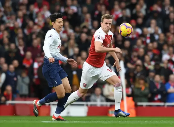 Framed Print : Clash of Titans: Rob Holding vs Heung-Min Son - Arsenal vs Tottenham Rivalry