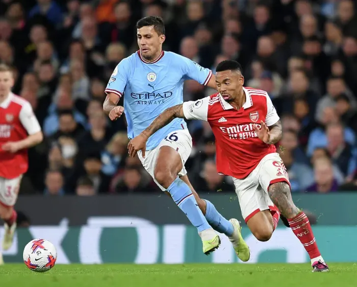 Framed Print : Clash of Titans: Rodri vs. Gabriel Jesus - Manchester City vs. Arsenal FC, Premier League 2022-23 Framed Print : Clash of Titans: Rodri vs. Gabriel Jesus - Manchester City vs. Arsenal FC, Premier League 2022-23