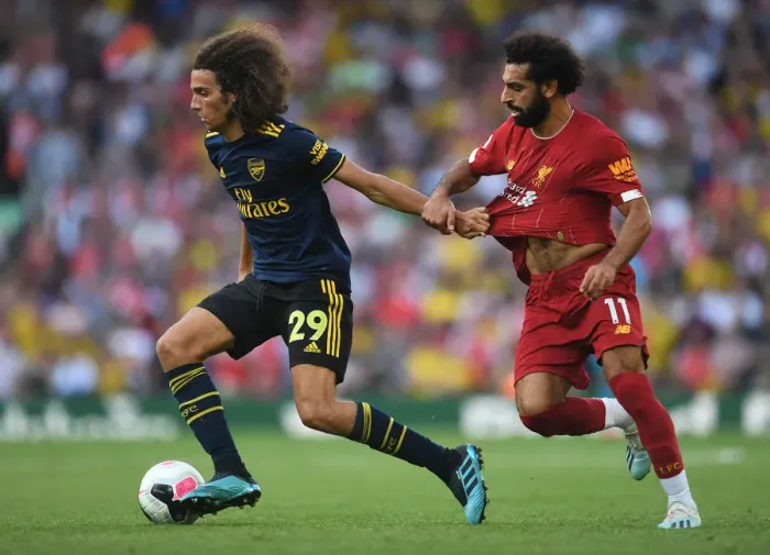 Framed Print : Clash of Titans: Salah vs. Guendouzi - Liverpool vs. Arsenal, Premier League 2019-20