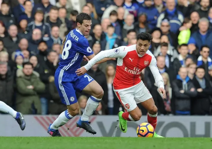 Framed Print : Clash of Titans: Sanchez vs Azpilicueta - Chelsea vs Arsenal, Premier League 2016-17 Framed Print : Clash of Titans: Sanchez vs Azpilicueta - Chelsea vs Arsenal, Premier League 2016-17