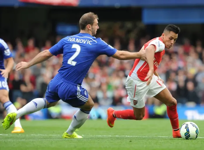 Framed Print : Clash of Titans: Sanchez vs Ivanovic - Chelsea vs Arsenal, Premier League 2014-15