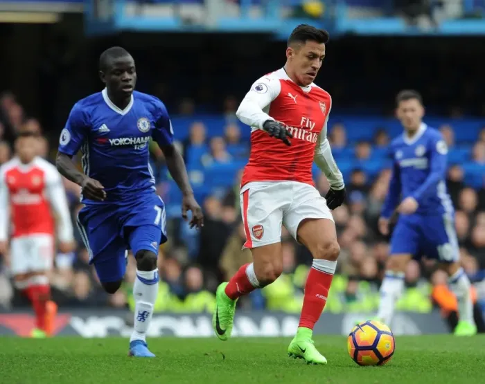 Framed Print : Clash of Titans: Sanchez vs. Kante - Chelsea vs. Arsenal, Premier League 2016-17 Framed Print : Clash of Titans: Sanchez vs. Kante - Chelsea vs. Arsenal, Premier League 2016-17