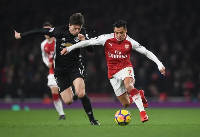 Framed Print : Clash of Titans: Sanchez vs. Lindelof - Arsenal vs. Manchester United, Premier League 2017-18 Framed Print : Clash of Titans: Sanchez vs. Lindelof - Arsenal vs. Manchester United, Premier League 2017-18