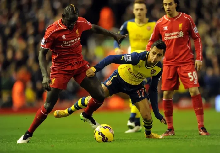 Framed Print : Clash of Titans: Sanchez vs. Sakho - Arsenal's Star Forward vs. Liverpool's Defender, 2014 / 15 Premier League Framed Print : Clash of Titans: Sanchez vs. Sakho - Arsenal's Star Forward vs. Liverpool's Defender, 2014 / 15 Premier League
