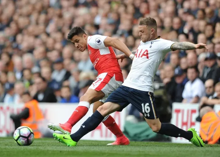 Framed Print : Clash of Titans: Sanchez vs. Trippier in the Battle of North London (Tottenham Hotspur v Arsenal, Premier League)
