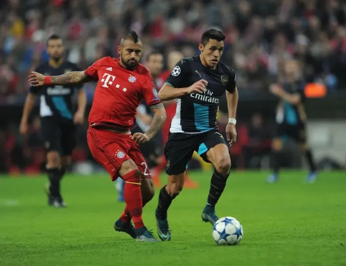 Framed Print : Clash of Titans: Sanchez vs. Vidal - Bayern Munich vs. Arsenal UCL Showdown