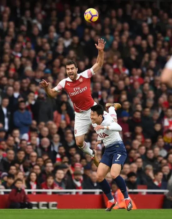 Framed Print : Clash of Titans: Sokratis vs. Son in the North London Derby Framed Print : Clash of Titans: Sokratis vs. Son in the North London Derby