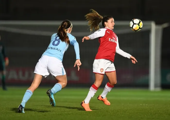 Framed Print : Clash of Titans: Van de Donk vs. Scott in Arsenal Women vs. Manchester City Ladies Continental Cup Final Framed Print : Clash of Titans: Van de Donk vs. Scott in Arsenal Women vs. Manchester City Ladies Continental Cup Final