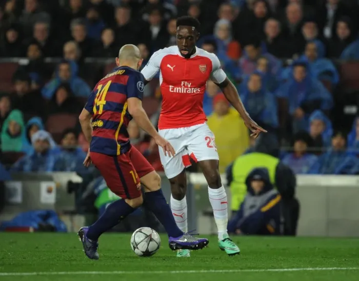 Framed Print : Clash of Titans: Welbeck vs Mascherano - Arsenal vs Barcelona, UEFA Champions League 2016