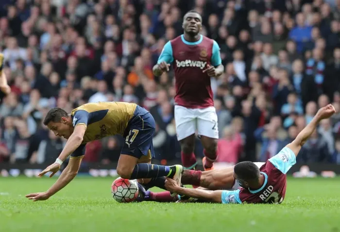 Framed Print : Clash of Titans: West Ham vs. Arsenal - Premier League Battle (April 2016)