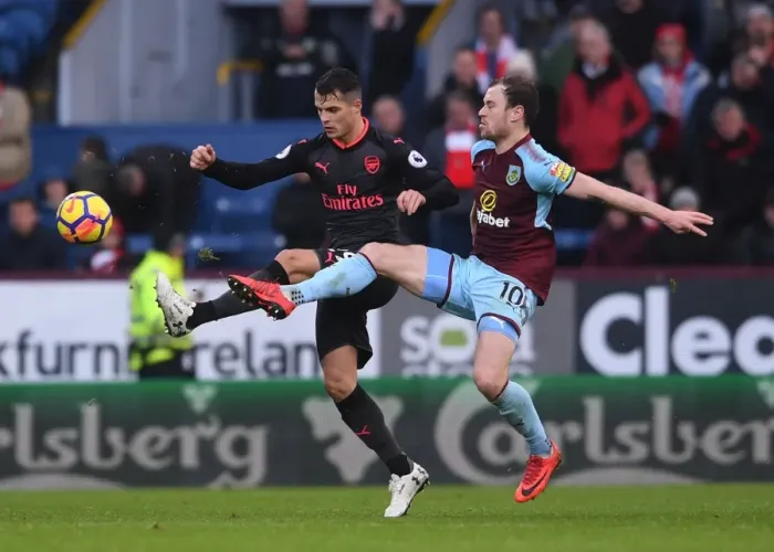 Framed Print : Clash of Titans: Xhaka vs Barnes in Burnley's Battle Against Arsenal Framed Print : Clash of Titans: Xhaka vs Barnes in Burnley's Battle Against Arsenal