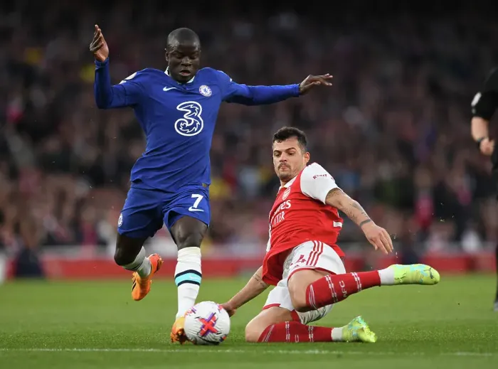 Framed Print : Clash of Titans: Xhaka vs. Kante - Arsenal vs. Chelsea, Premier League 2022-23