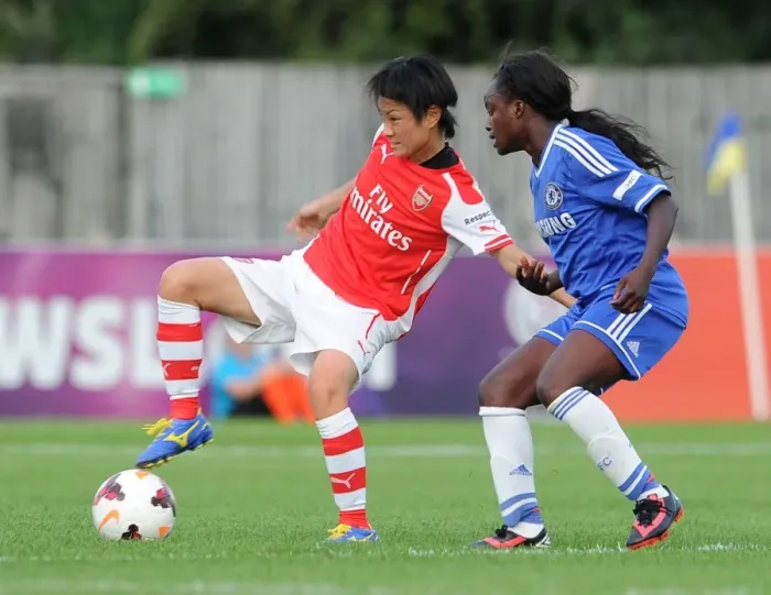 Framed Print : Clash of Titans: Yakuri Kinga vs. Eniola Aluko - Chelsea Ladies vs. Arsenal Ladies WSL Showdown