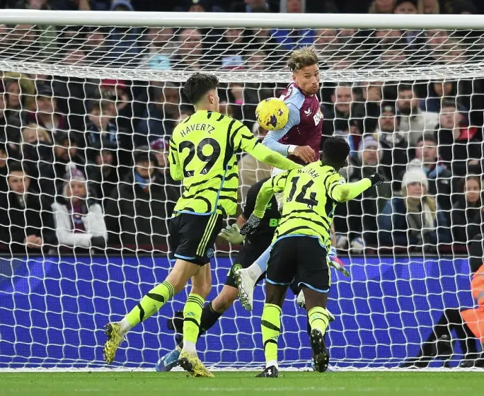 Framed Print : Clash at Villa Park: Arsenal's Nketiah and Havertz Go Head-to-Head Against Aston Villa's Cash (Aston Villa vs Arsenal, Premier League 2023-24) Framed Print : Clash at Villa Park: Arsenal's Nketiah and Havertz Go Head-to-Head Against Aston Villa's Cash (Aston Villa vs Arsenal, Premier League 2023-24)