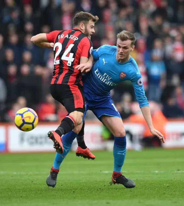 Framed Print : Clash at Vitality: Holding vs. Fraser in AFC Bournemouth vs. Arsenal