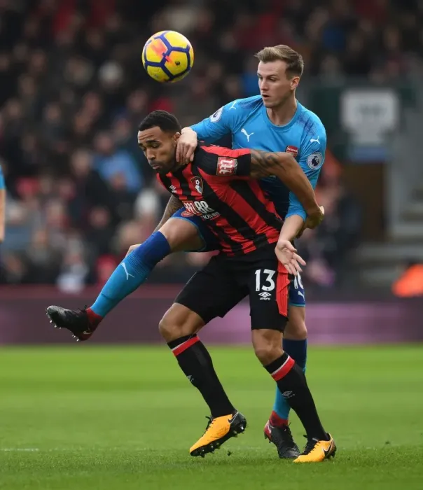 Framed Print : Clash at Vitality: Holding vs. Wilson - AFC Bournemouth vs. Arsenal, Premier League