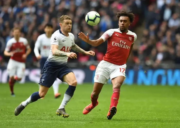 Framed Print : Clash at Wembley: Iwobi vs. Trippier - Premier League Battle