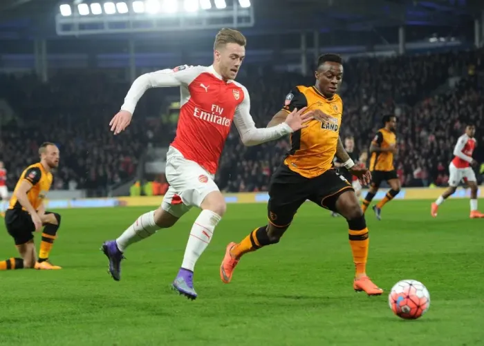 Framed Print : Clash of Wings: Calum Chambers vs. Moses Odubajo - FA Cup Fifth Round Showdown Framed Print : Clash of Wings: Calum Chambers vs. Moses Odubajo - FA Cup Fifth Round Showdown