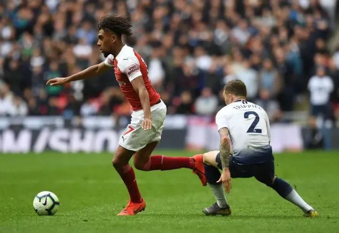 Framed Print : Clash of Wings: Iwobi vs. Trippier in the North London Derby