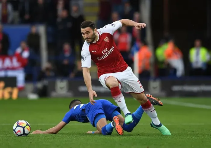Framed Print : Clash of Wings: Mahrez vs. Kolasinac in Leicester City vs. Arsenal Premier League Showdown