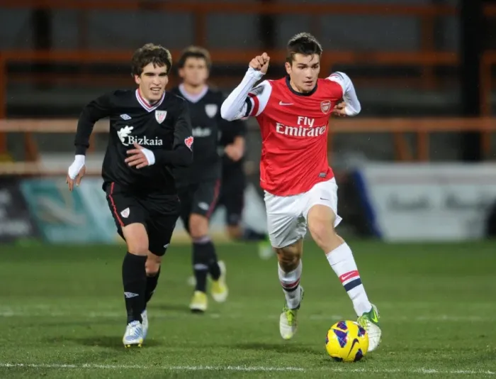 Framed Print : Clash of Young Stars: Jon Toral vs Iker Undabarrena in Arsenal U19 vs Athletico Bilbao U19 at NextGen Series Framed Print : Clash of Young Stars: Jon Toral vs Iker Undabarrena in Arsenal U19 vs Athletico Bilbao U19 at NextGen Series