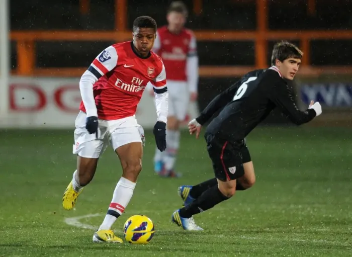 Framed Print : Clash of Young Talents: Akpom vs. Undabarrena, Arsenal U19 vs. Athletico Bilbao U19 - NextGen Series Framed Print : Clash of Young Talents: Akpom vs. Undabarrena, Arsenal U19 vs. Athletico Bilbao U19 - NextGen Series