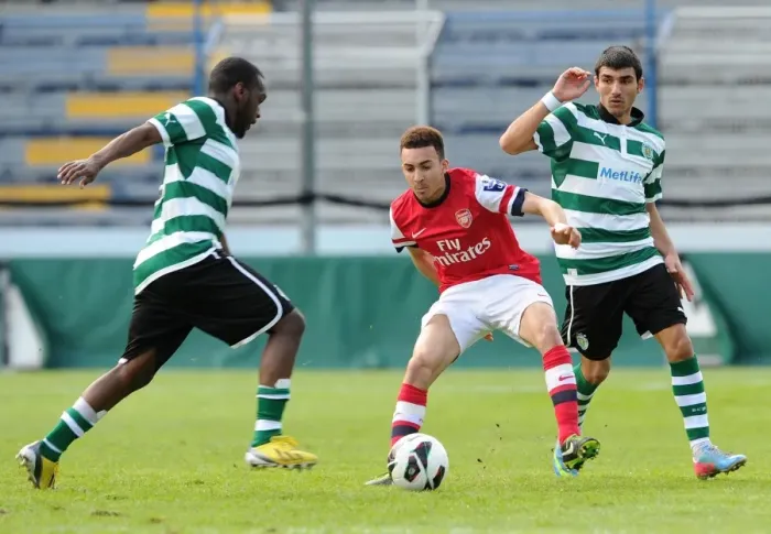 Framed Print : Clash of Young Talents: Ormonde-Ottewill vs. Riquicho and Esgaio in Arsenal U19's NextGen Series Showdown