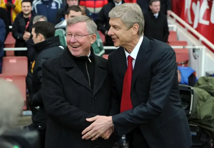Framed Print : A Classic Rivalry: Arsene Wenger vs Alex Ferguson (2011-12) - Arsenal vs Manchester United