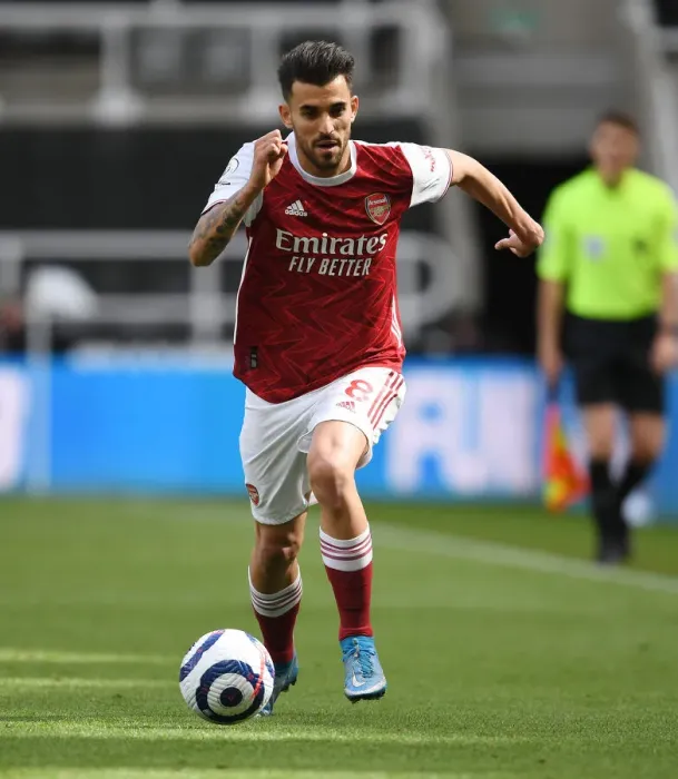 Framed Print : Behind Closed Doors: Dani Ceballos in Action for Arsenal vs Newcastle United (2021)