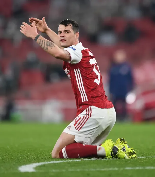 Framed Print : Behind Closed Doors: Granit Xhaka's Europa League Battle with Olympiacos (Arsenal, 2021) Framed Print : Behind Closed Doors: Granit Xhaka's Europa League Battle with Olympiacos (Arsenal, 2021)