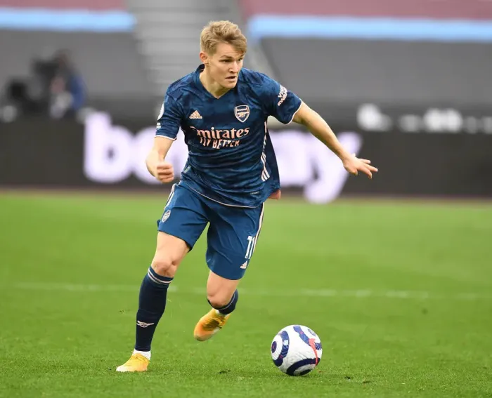 Framed Print : Behind Closed Doors: Martin Odegaard Plays On at Empty West Ham Stadium - Arsenal vs. West Ham United, Premier League 2021 Framed Print : Behind Closed Doors: Martin Odegaard Plays On at Empty West Ham Stadium - Arsenal vs. West Ham United, Premier League 2021