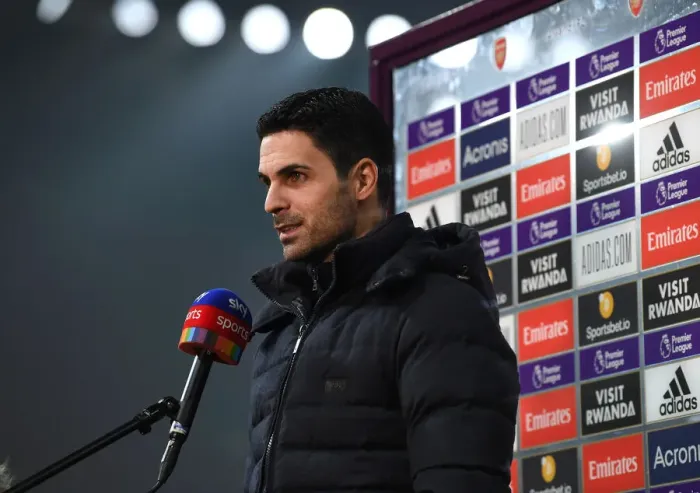 Framed Print : Behind Closed Doors: Mikel Arteta's Exclusive Pre-Match Interview before Arsenal vs. Wolverhampton Wanderers, Premier League 2020-21