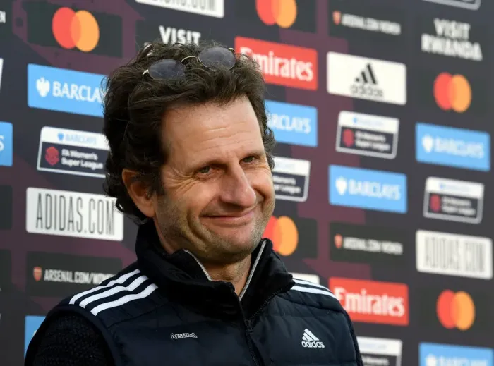 Framed Print : Behind Closed Doors: Montemurro's Pre-Match Interview - Arsenal Women vs Manchester United Women (FA WSL 2021)