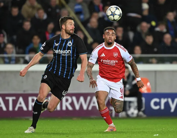 Framed Print : Club Brugge KV v Arsenal FC - UEFA Champions League 2025 / 26 League Phase MD6