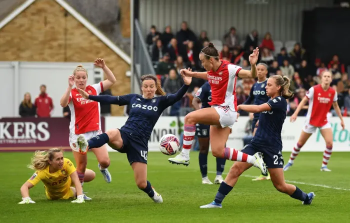 Framed Print : Controversial Disallowed Goal: Caitlin Foord's Score for Arsenal Women vs. Aston Villa Women in FA WSL Clash Framed Print : Controversial Disallowed Goal: Caitlin Foord's Score for Arsenal Women vs. Aston Villa Women in FA WSL Clash